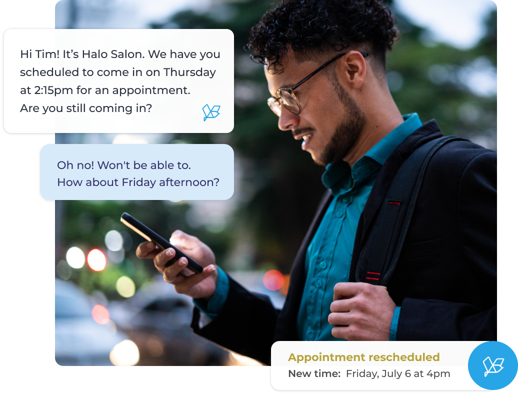 Customer having easy text conversation with TrueLark AI